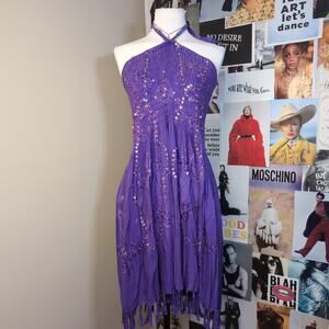 Sequin Bohemian Purple Dress